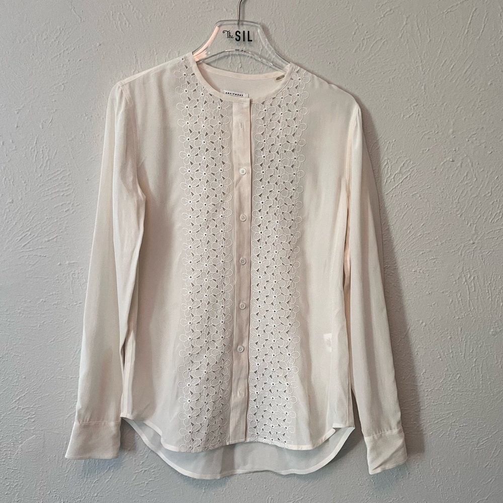 EQUIPMENT Julian Embroidery Floral Silk Blouse Sz S NWT